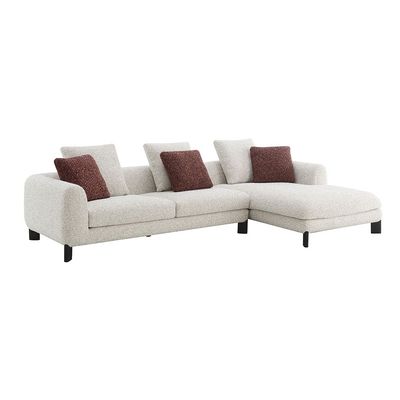 Twill Sectional  Fabric Right Corner Sofa - Light Grey