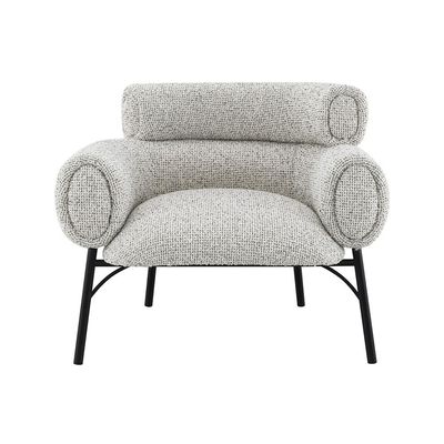 Twill Fabric Arm Chair - Light Grey