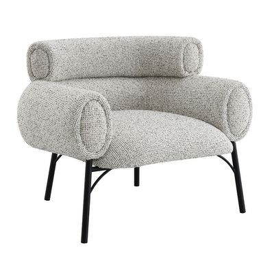 Twill Fabric Arm Chair - Light Grey