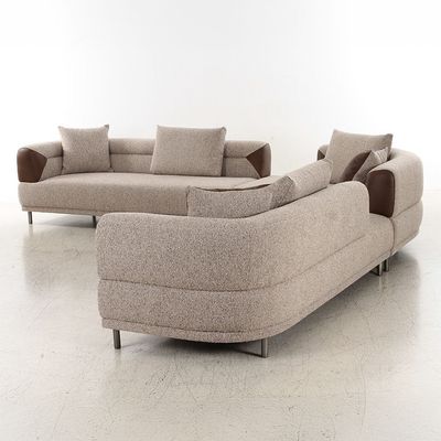 Raylee Sectional Corner Fabric Sofa-Brown