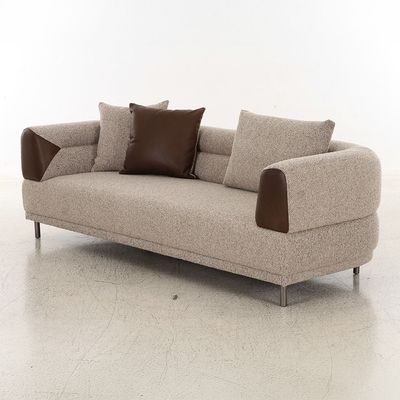 Raylee 3 Seater Fabric Sofa- Brown