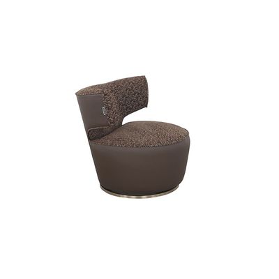Chielo 1 Seater Fabric Swivel Chair - Dark Brown