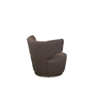 Chielo 1 Seater Fabric Swivel Chair - Dark Brown