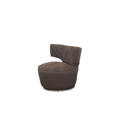 Chielo 1 Seater Fabric Swivel Chair - Dark Brown