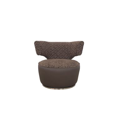 Chielo 1 Seater Fabric Swivel Chair - Dark Brown