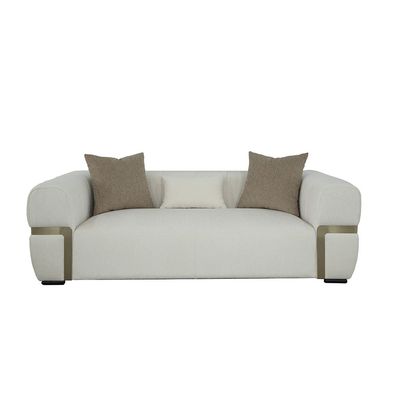 Iyesha 3 Seater Fabric Sofa - Cream / Champagne