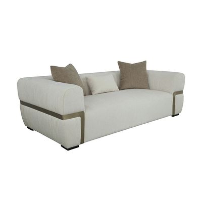 Iyesha 3 Seater Fabric Sofa - Cream / Champagne
