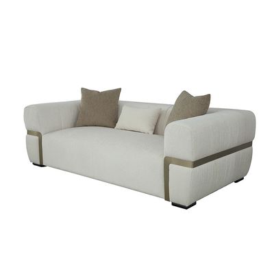 Iyesha 3 Seater Fabric Sofa - Cream / Champagne