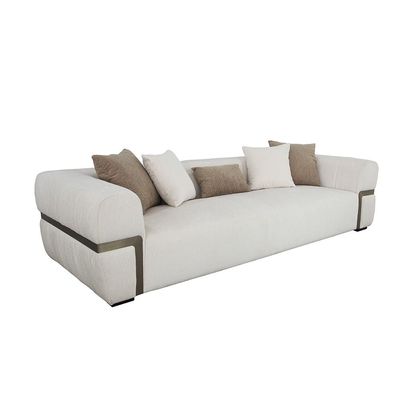 Iyesha 4  Seater Fabric Sofa - Cream / Champagne