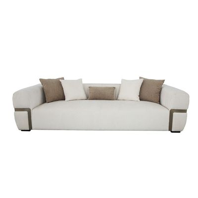 Iyesha 4  Seater Fabric Sofa - Cream / Champagne