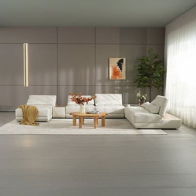 Spring Sectional Fabric Corner Sofa With Side Coffee Table And Storage - Summer Beige