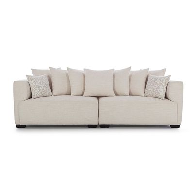 Camelle 4+3 Seater Fabric Sofa Set - Tulle White