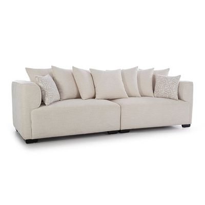 Camelle 4 Seater Fabric Sofa - Tulle White