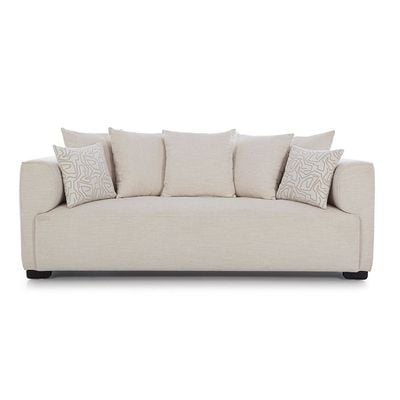 Camelle 3 Seater Fabric Sofa - Tulle White