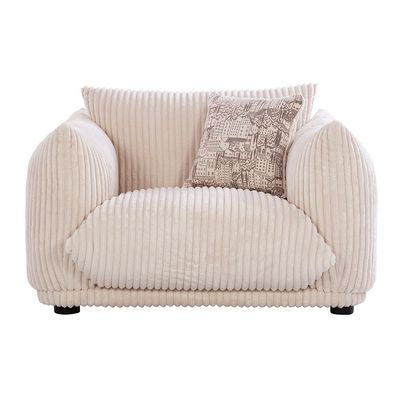 York 1 Seater Fabric Arm Chair - Beige
