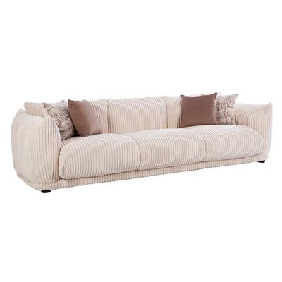 York 3+1+1 Seater Fabric Sofa Set with Arm Chair - Beige