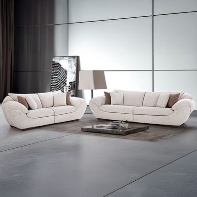 Ashlan 4+3 Seater Fabric Sofa Set - Spring Grey