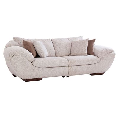 Ashlan 3 Seater Fabric Sofa - Spring Grey