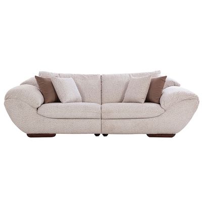 Ashlan 3 Seater Fabric Sofa - Spring Grey