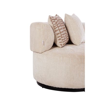 Leeds 3 Seater Fabric Sofa - Light Ivory