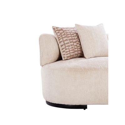 Leeds 3 Seater Fabric Sofa - Light Ivory