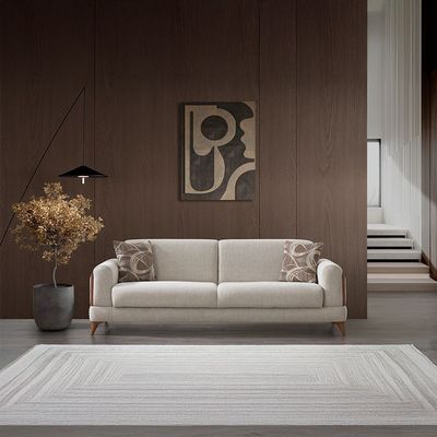 Bern 3 Seater Convertible Fabric Sofa - Cream