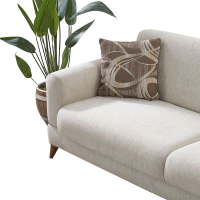Bern 3 Seater Convertible Fabric Sofa - Cream