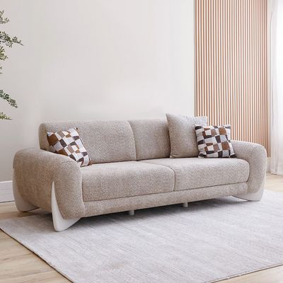 Vesta 3 Seater Fabric Sofa - Light Grey