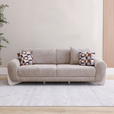 Vesta 3 Seater Fabric Sofa - Light Grey