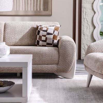 Vesta 3 Seater Fabric Sofa - Light Grey