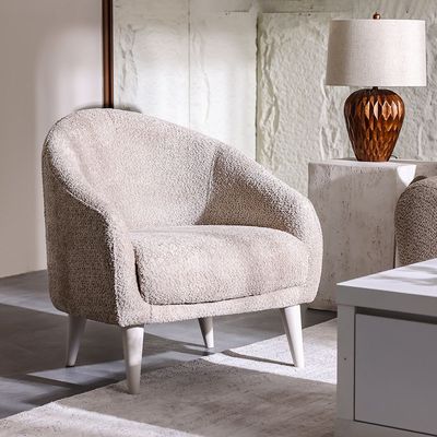 Vesta 1 Seater Fabric Sofa -Light Grey