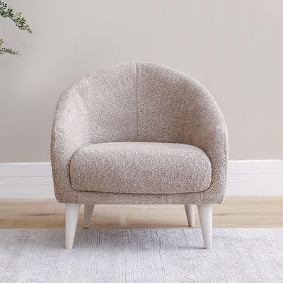 Vesta 1 Seater Fabric Sofa -Light Grey