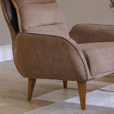 Elora 1 Seater Fabric Sofa -Brown/Beige