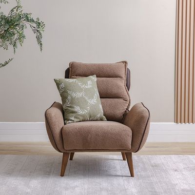 Elora 1 Seater Fabric Sofa -Brown/Beige