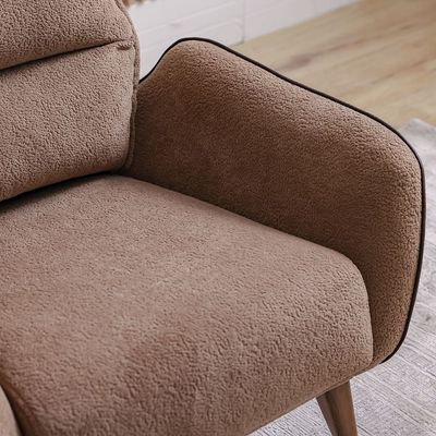Elora 1 Seater Fabric Sofa -Brown/Beige