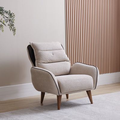 Elora 1 Seater Fabric Sofa - Beige