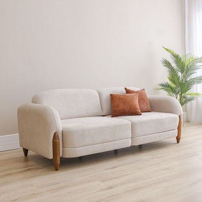 Olivia 3 Seater Fabric  Sofa - Beige/Brown