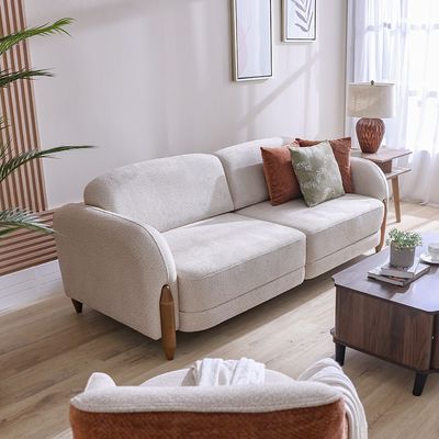 Olivia 3 Seater Fabric  Sofa - Beige/Brown