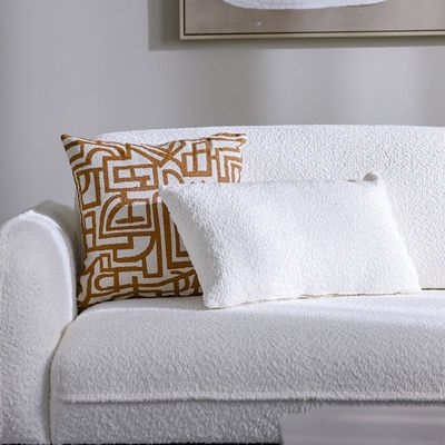 Oslo 3 Seater Fabric  Sofa - Beige/Black