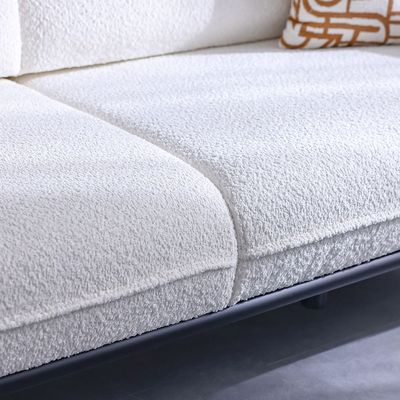 Oslo 3 Seater Fabric  Sofa - Beige/Black