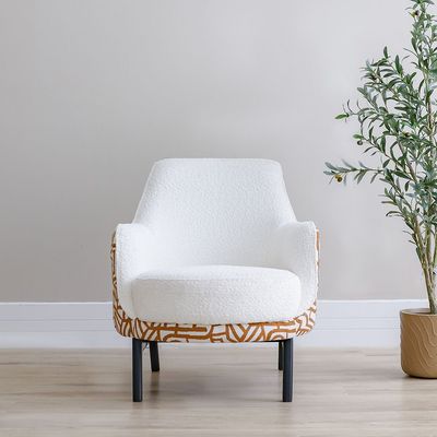 Oslo 1 Seater Fabric  Sofa - Beige/Black