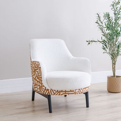 Oslo 1 Seater Fabric  Sofa - Beige/Black