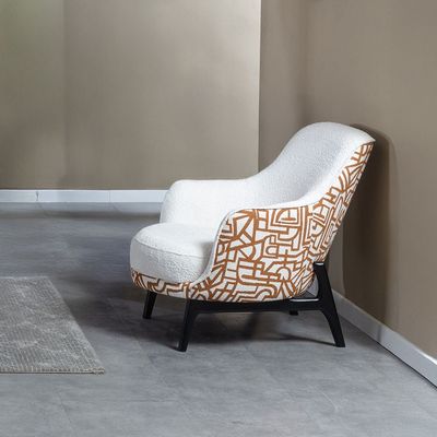 Oslo 1 Seater Fabric  Sofa - Beige/Black
