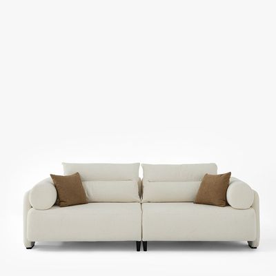 Tokyo 3 Seater Fabric Sofa -Light Beige
