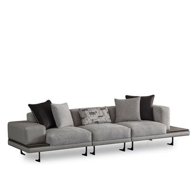 Intenso 4 Seater Fabric Sofa - Light Brown