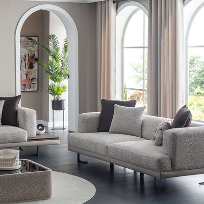 Intenso 3 Seater Fabric Sofa -Light Brown