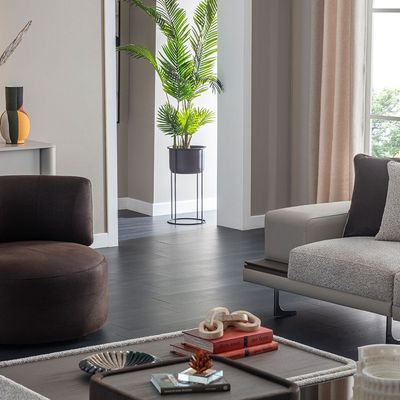Intenso Fabric Arm Chair - Dark  Brown
