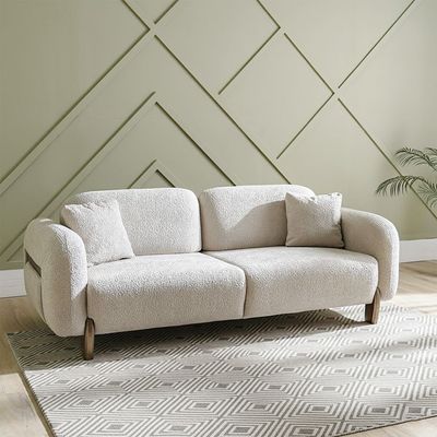 Florya 3 Seater Fabric Sofa - Beige/Brown