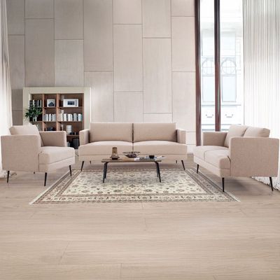 Pescara 3+2+1 Seater Fabric Sofa Set - Caramel Cloud - With 2-Year Warranty