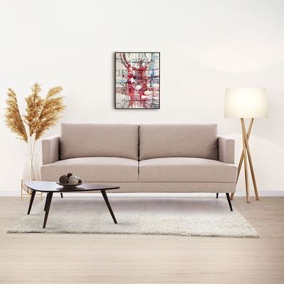 Pescara 3-Seater Fabric Sofa - Caramel Cloud - With 2-Year Warranty